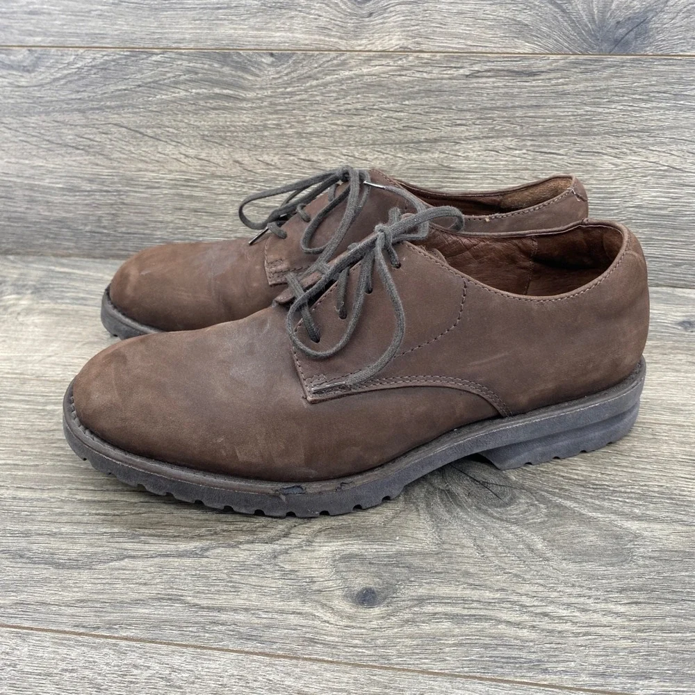 Richard Oxford Mens 8.5 Dark Brown Nubuck Leather Lug Sole Plain Toe 5502
